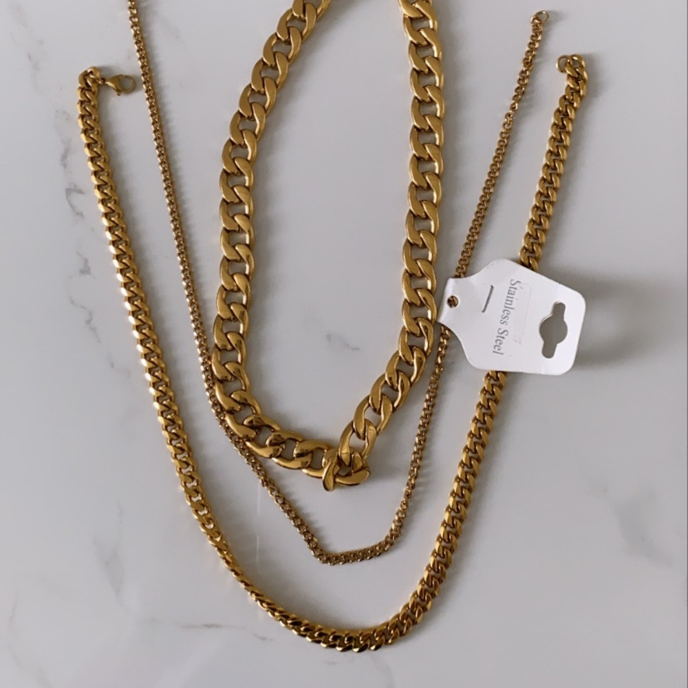 Cuban chain set of 3